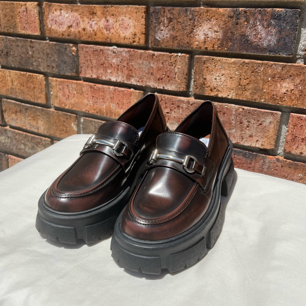 Steve Madden black/brown chunky loafers Size 6